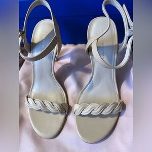 Stuart Weitzman Nude Braided Nappa Sandal